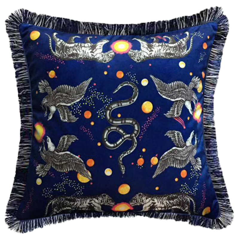 Декоративная подушка Cтиль Gucci Night Синий Декоративная подушка Cтиль Gucci Night Синий в Тюмени | Loft Concept