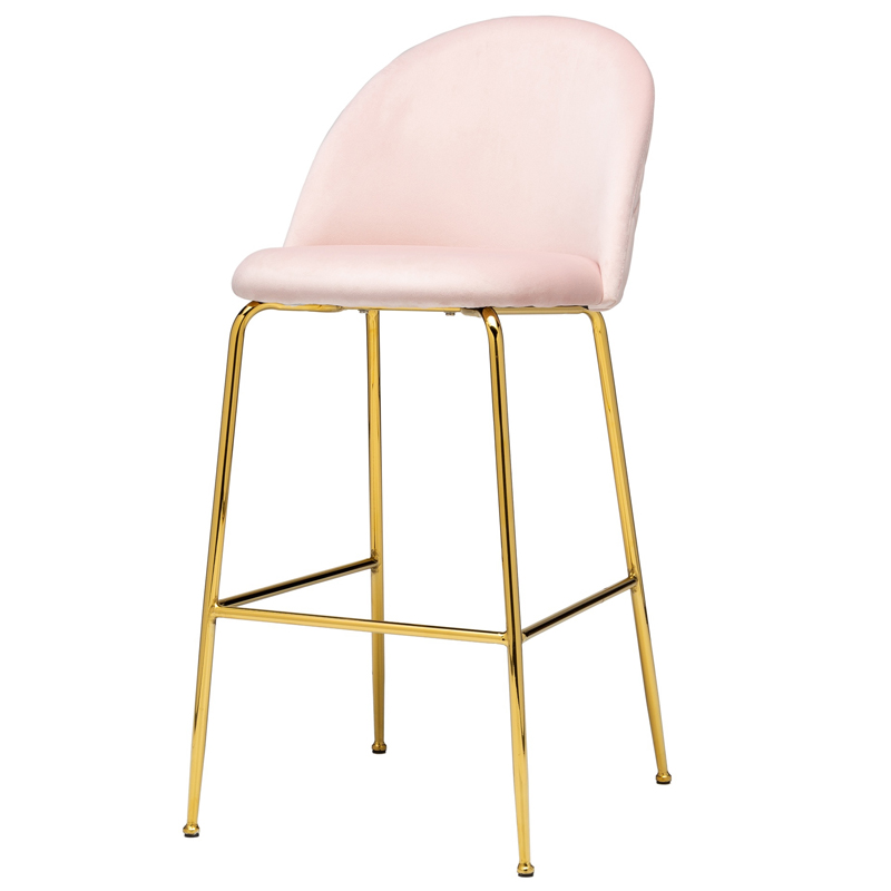 Барный стул Vendramin Bar Stool pink Розовый пастельный Глянцевое золото Барный стул Vendramin Bar Stool pink Розовый пастельный Глянцевое золото в Тюмени | Loft Concept