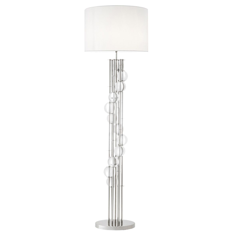 Торшер Eichholtz Floor Lamp Lorenzo Nickel & white Никель Белый Прозрачный Торшер Eichholtz Floor Lamp Lorenzo Nickel & white Никель Белый Прозрачный в Тюмени | Loft Concept