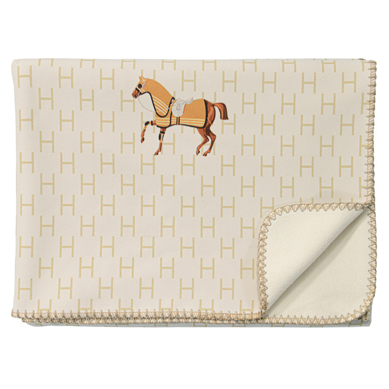 Плед Hermes Pattern Horse Plaid Бежевый Коричневый Плед Hermes Pattern Horse Plaid Бежевый Коричневый в Тюмени | Loft Concept