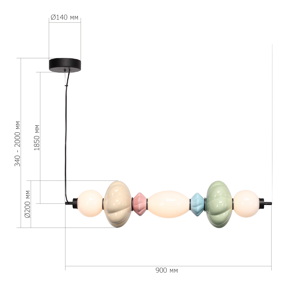 Подвесной светильник линейный с керамическими элементами 24W LED Fragrant Light в Тюмени