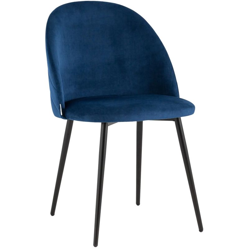 Стул Синий Велюр Miruna Leaf Chair Синий Черный Стул Синий Велюр Miruna Leaf Chair Синий Черный в Тюмени | Loft Concept