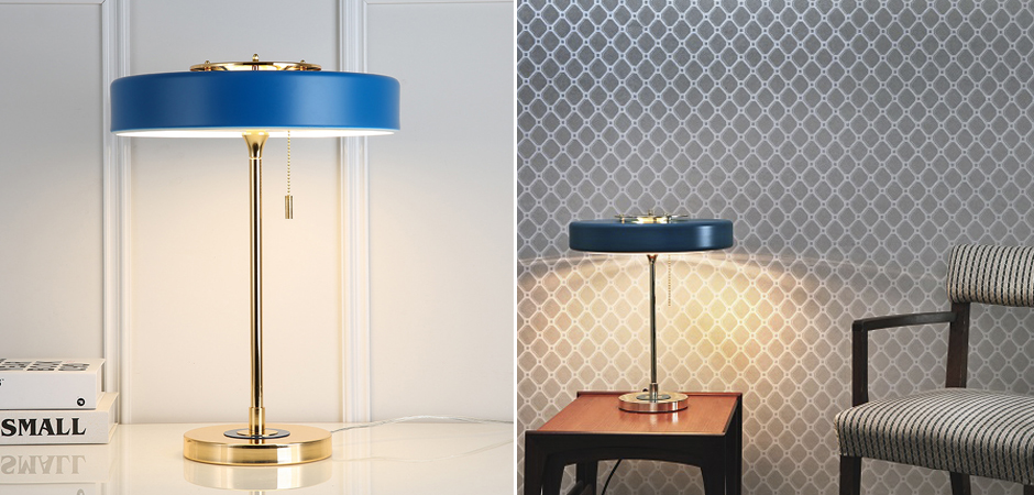 Настольная Bert Frank Revolve Table Lamp Blue Настольная Bert Frank Revolve Table Lamp Blue - Loft-Concept в Тюмени