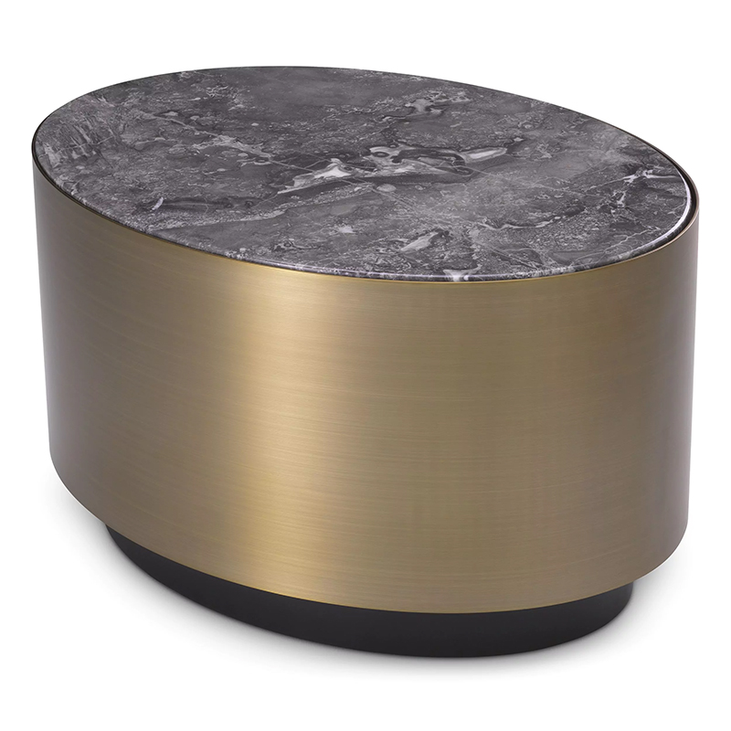 Приставной стол Eichholtz Side Table Porter Oval Латунь Серый Приставной стол Eichholtz Side Table Porter Oval Латунь Серый в Тюмени | Loft Concept