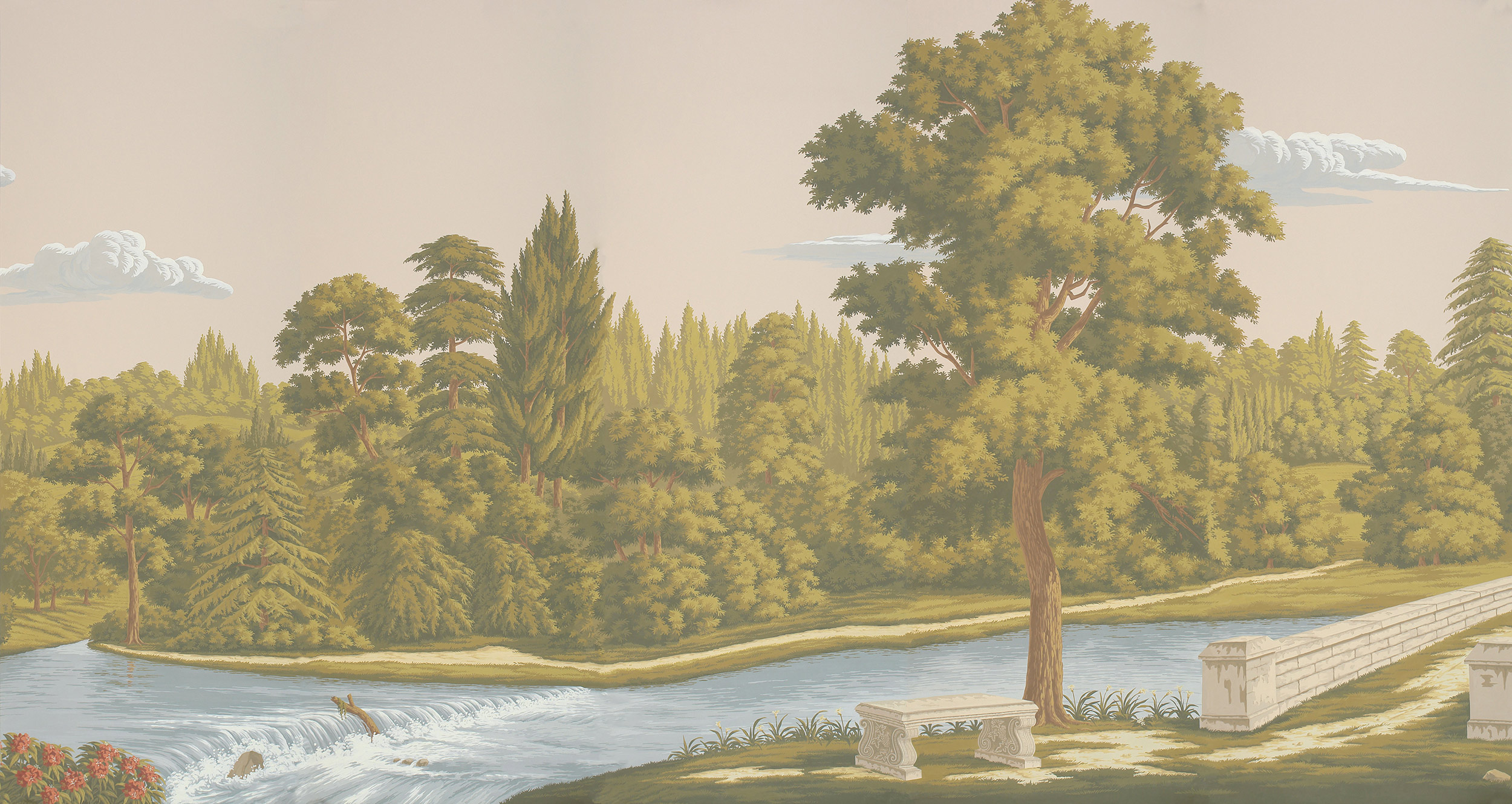 Обои ручная роспись English Landscape Special Colourway on scenic paper 2 Обои ручная роспись English Landscape Special Colourway on scenic paper 2 - постер Loft-Concept в Тюмени