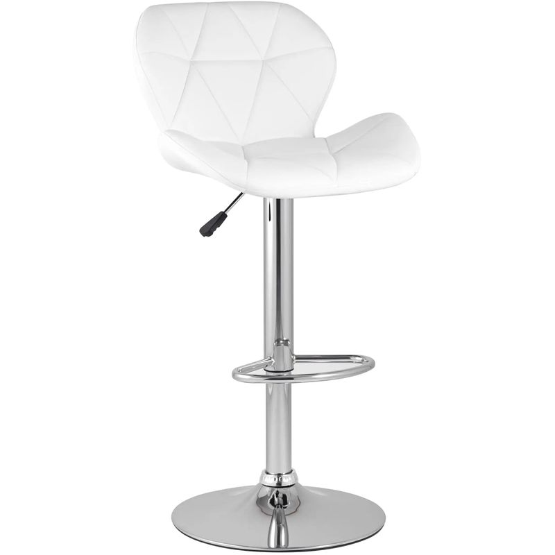 Барный Стул Jeroen Chair Белая Экокожа Белый Серебряный Барный Стул Jeroen Chair Белая Экокожа Белый Серебряный в Тюмени | Loft Concept