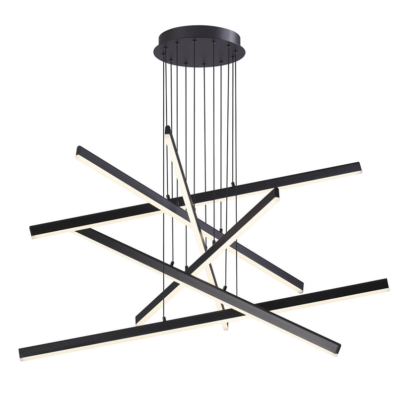 Люстра Rolf Six Black Lines Chandelier Черный Люстра Rolf Six Black Lines Chandelier Черный в Тюмени | Loft Concept