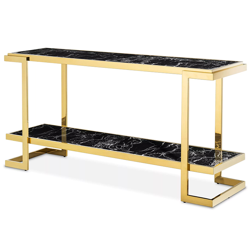 Консоль Eichholtz Console Table Senato Черный Мрамор Nero Глянцевое золото Консоль Eichholtz Console Table Senato Черный Мрамор Nero Глянцевое золото в Тюмени | Loft Concept