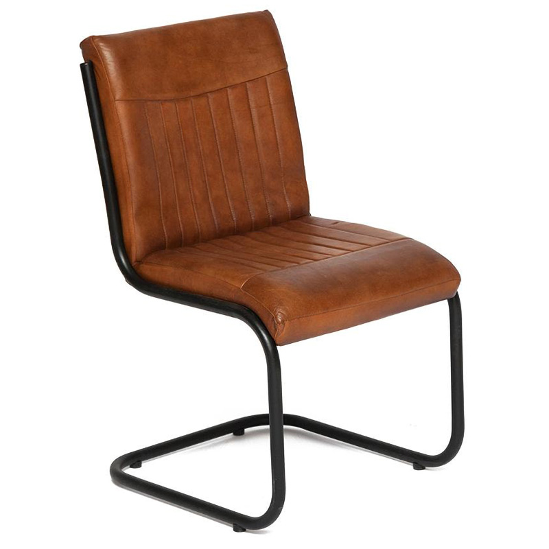 Стул из кожи буйвола Industrial leather chair Коричневый Черный Стул из кожи буйвола Industrial leather chair Коричневый Черный в Тюмени | Loft Concept