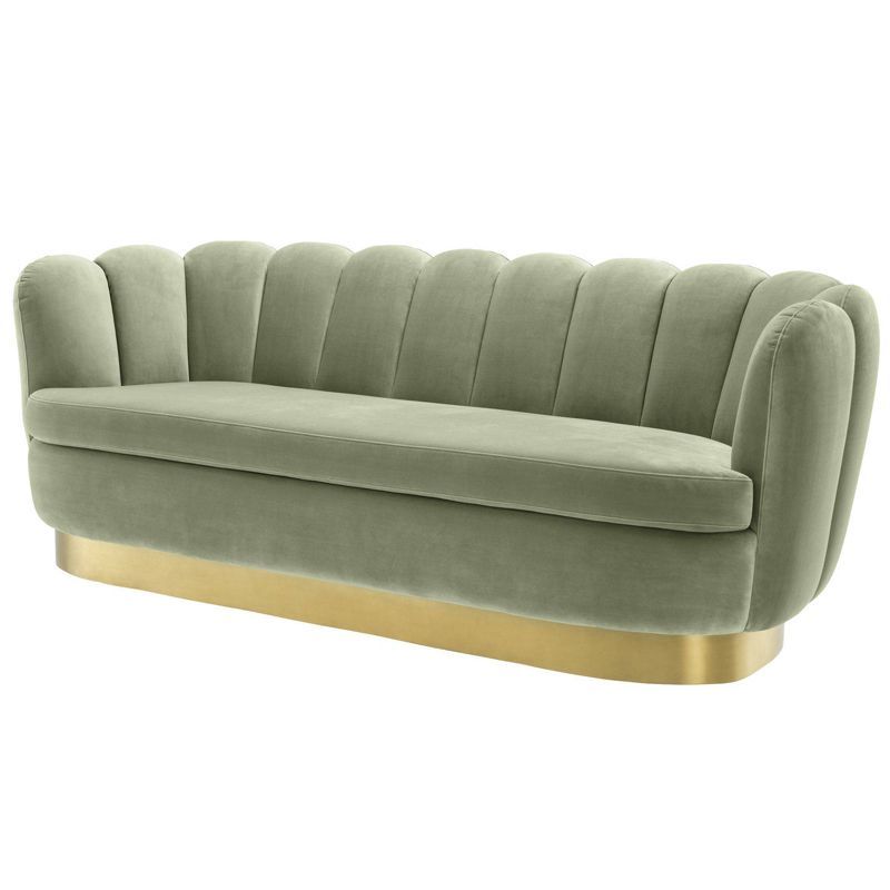 Диван Eichholtz Sofa Mirage pistache green Зеленый шалфей Латунь Диван Eichholtz Sofa Mirage pistache green Зеленый шалфей Латунь в Тюмени | Loft Concept