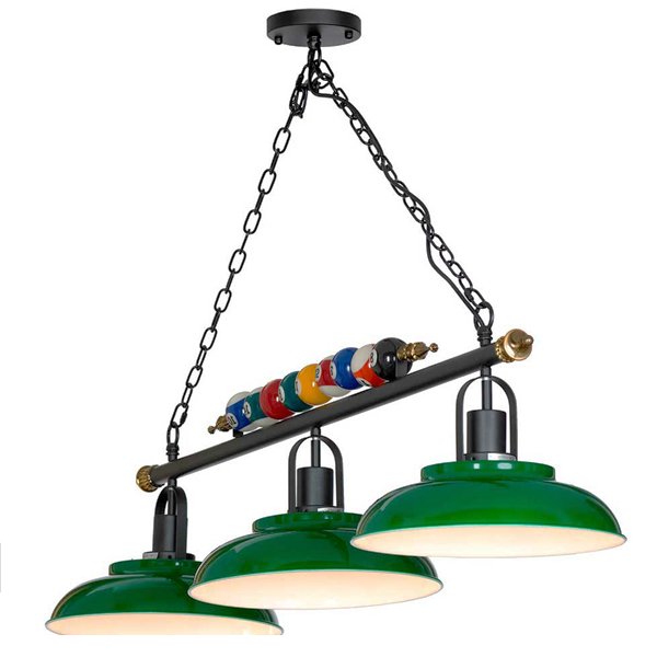 Светильник для бильярда Billiards Light Line 3 Черный Зеленый Светильник для бильярда Billiards Light Line 3 Черный Зеленый в Тюмени | Loft Concept