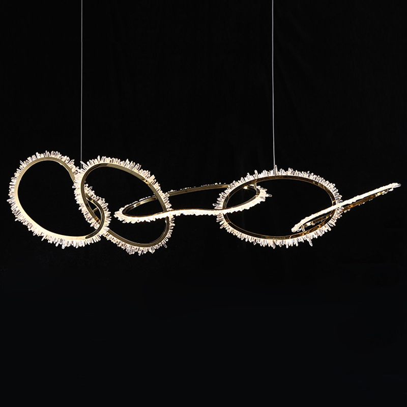 Люстра Chain Quartz Rings Crystal Chandelier Глянцевое золото Прозрачное Стекло Люстра Chain Quartz Rings Crystal Chandelier Глянцевое золото Прозрачное Стекло в Тюмени | Loft Concept
