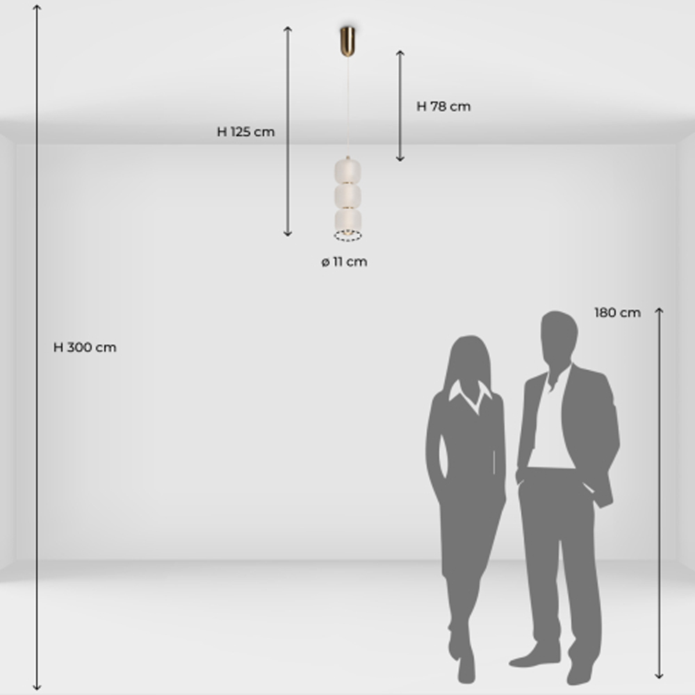 Подвесной светильник с 3-мя округлыми матовыми плафонами из белого стекла Golden Swirl в Тюмени