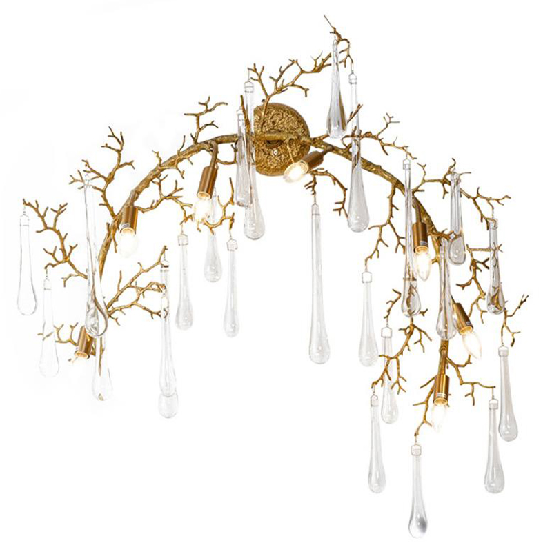 Бра Droplet Branch Gold Wall Lamp Золотой Прозрачное Стекло Бра Droplet Branch Gold Wall Lamp Золотой Прозрачное Стекло в Тюмени | Loft Concept