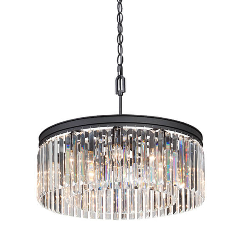 Люстра RH Rhys Clear Glass Prism Round Chandelier 60 Черный матовый Прозрачное Стекло Люстра RH Rhys Clear Glass Prism Round Chandelier 60 Черный матовый Прозрачное Стекло в Тюмени | Loft Concept