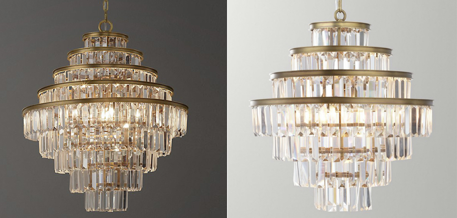 Люстра RH Alaine Crystal Large Pendant Antiqued Brass Люстра RH Alaine Crystal Large Pendant Antiqued Brass - Loft-Concept в Тюмени