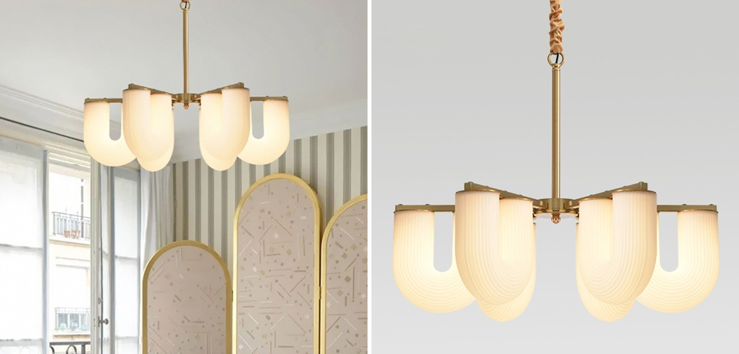 Люстра Berthe Arch Chandelier 6 плафонов - фото