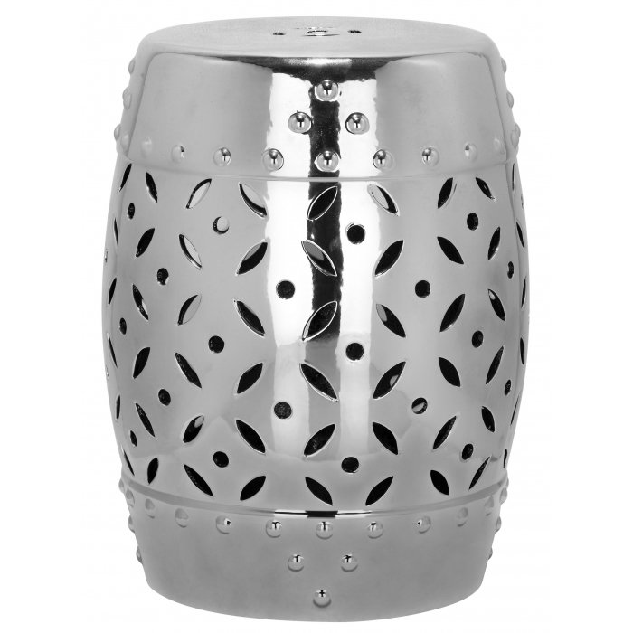 Керамический табурет Coin Lattice Garden Stool - Silver Серебряный Керамический табурет Coin Lattice Garden Stool - Silver Серебряный в Тюмени | Loft Concept