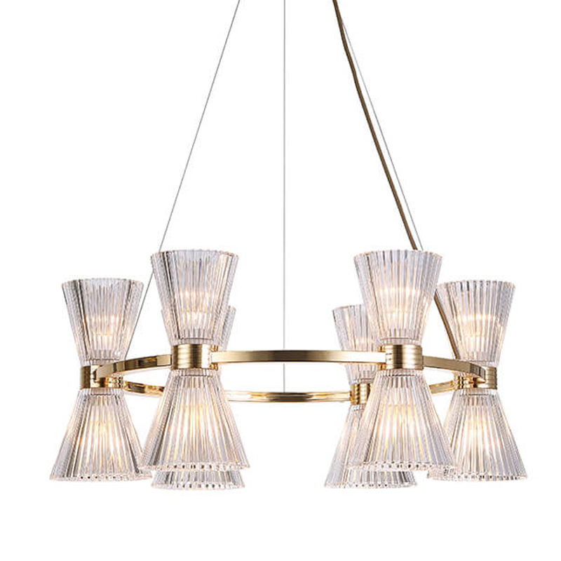 Люстра Glass Horn Light gold 65 Глянцевое золото Прозрачное Стекло Люстра Glass Horn Light gold 65 Глянцевое золото Прозрачное Стекло в Тюмени | Loft Concept