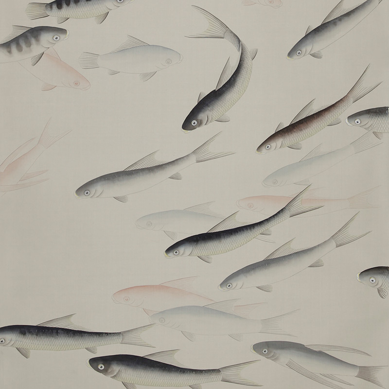 Обои ручная роспись Fishes Blue Pearl on Icefield dyed silk Обои ручная роспись Fishes Blue Pearl on Icefield dyed silk в Тюмени | Loft Concept