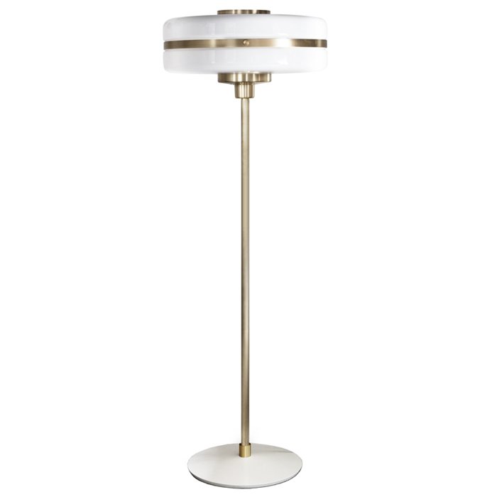 Торшер BERT FRANK Masina floor lamp Латунь Белый Торшер BERT FRANK Masina floor lamp Латунь Белый в Тюмени | Loft Concept