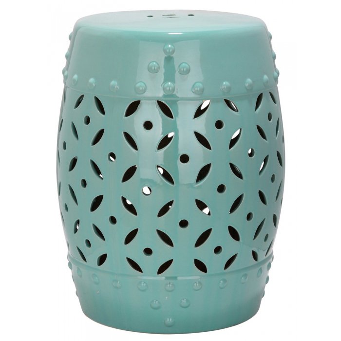 Керамический табурет Coin Lattice Garden Stool - Light Blue Голубой пастельный Керамический табурет Coin Lattice Garden Stool - Light Blue Голубой пастельный в Тюмени | Loft Concept