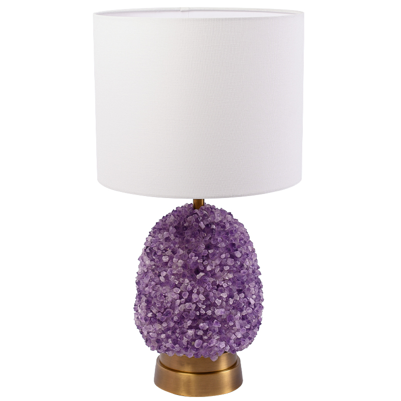 Настольная лампа с абажуром Riche Table Lamp Фиолетовый Латунь Белый Настольная лампа с абажуром Riche Table Lamp Фиолетовый Латунь Белый в Тюмени | Loft Concept