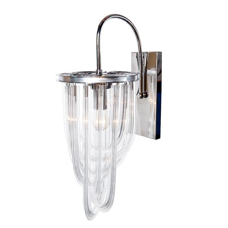 Бра Retro FROZEN GLASS Wall Lamp Chrome Хром Бра Retro FROZEN GLASS Wall Lamp Chrome Хром в Тюмени | Loft Concept