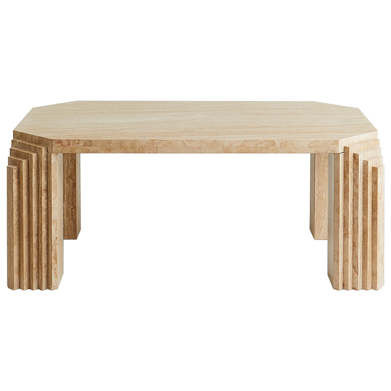 Кофейный стол Caleb Travertine Coffee Table Бежевый Коричневый Кофейный стол Caleb Travertine Coffee Table Бежевый Коричневый в Тюмени | Loft Concept