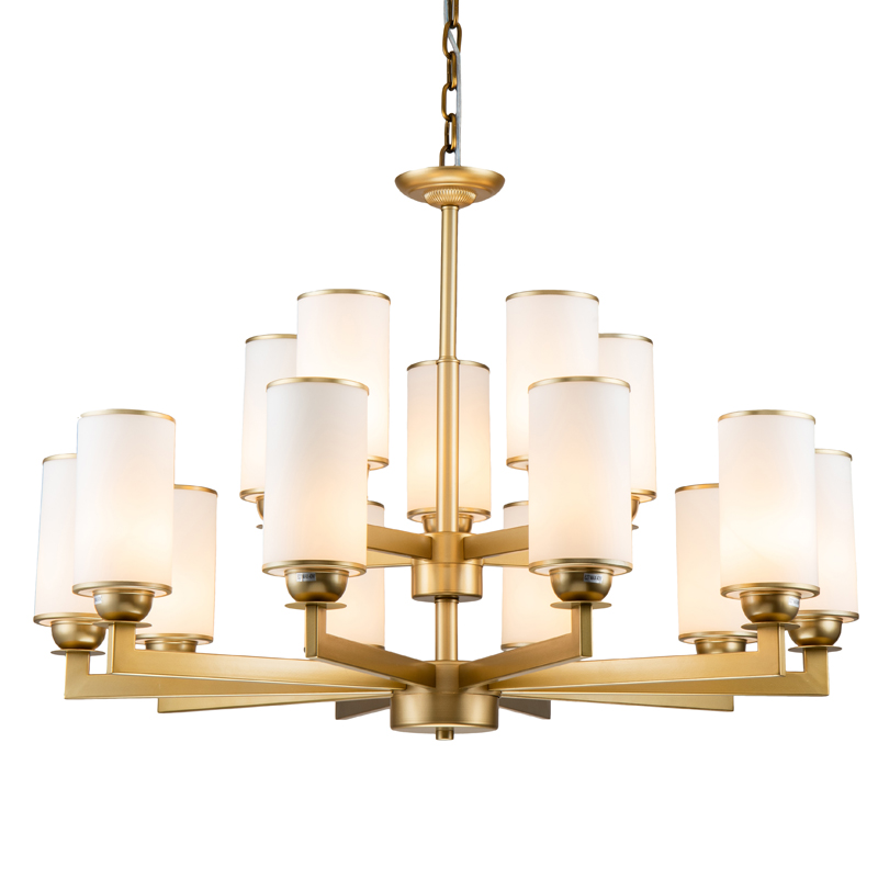 Люстра Amoret Chandelier 92 Латунь Белое матовое стекло Люстра Amoret Chandelier 92 Латунь Белое матовое стекло в Тюмени | Loft Concept
