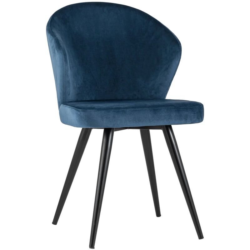 Стул Синий Бархат Volante Chair Синий Черный Стул Синий Бархат Volante Chair Синий Черный в Тюмени | Loft Concept