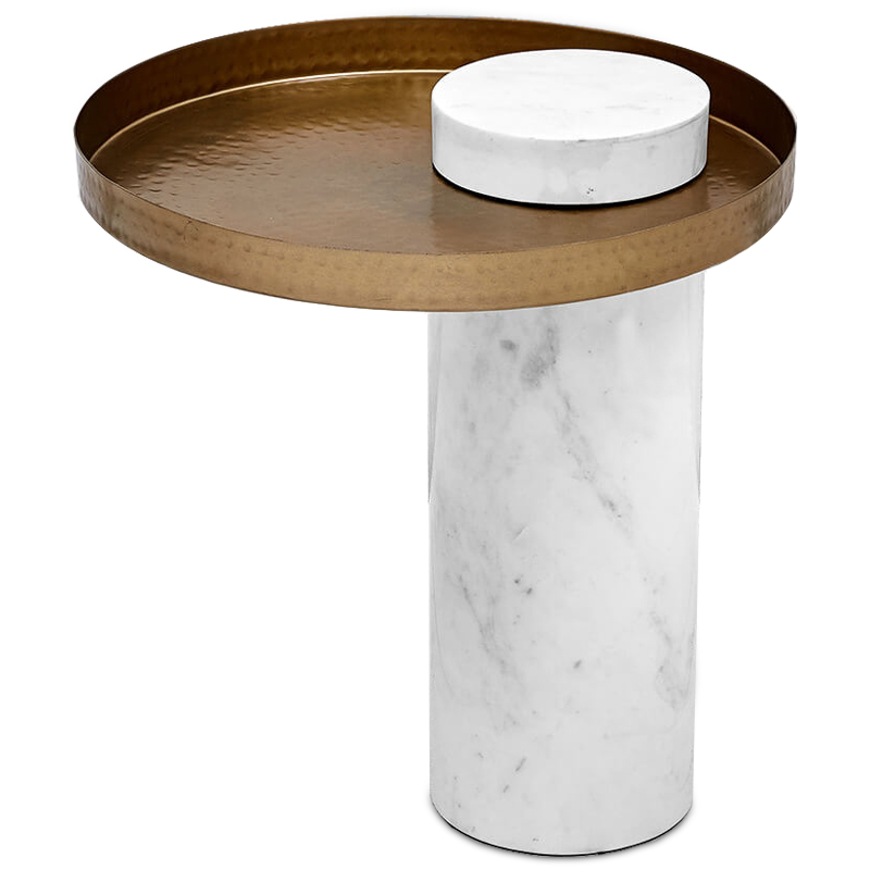 Приставной стол Parks Side Table Белый Золотой Приставной стол Parks Side Table Белый Золотой в Тюмени | Loft Concept