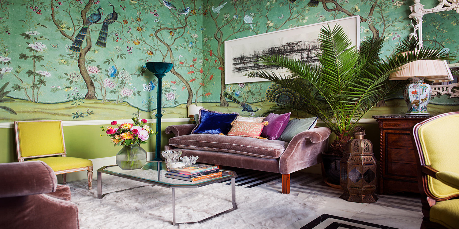 Обои ручная роспись St Laurent Edo Turquoise - фото №1