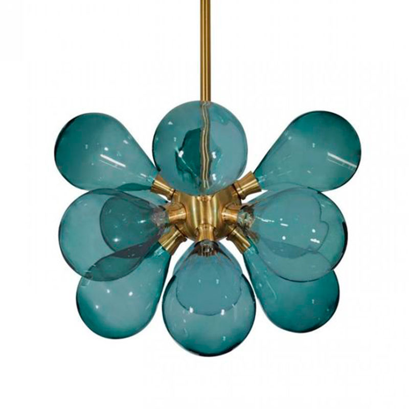 Люстра Simonet Chandelier Blue 50 см Голубой Золотой Люстра Simonet Chandelier Blue 50 см Голубой Золотой в Тюмени | Loft Concept