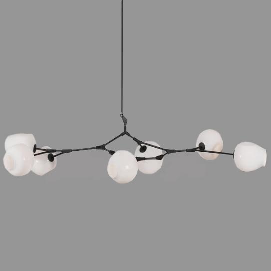 Люстра Сrumpled Bubble White Glass Черный Белый в Тюмени | Loft Concept 