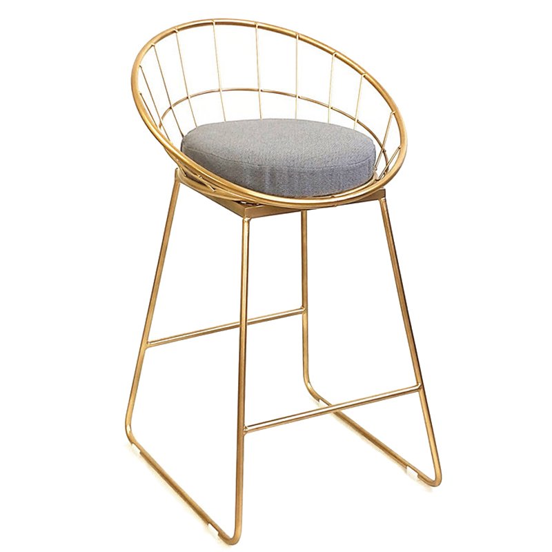 Барный стул Iron bar chair Golden Глянцевое золото Серый в Тюмени | Loft Concept 