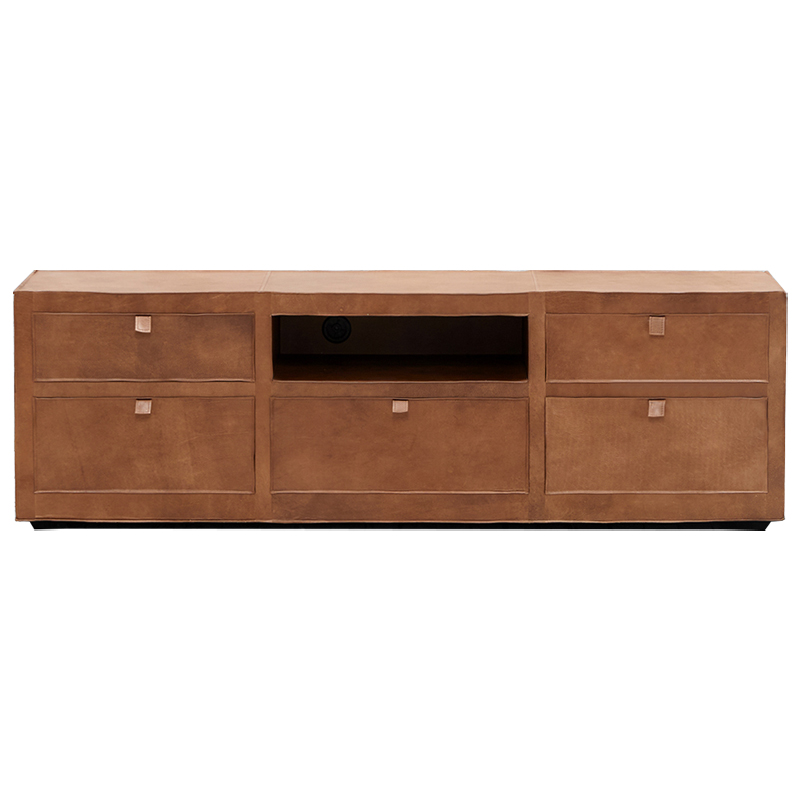 ТВ-тумба Leather Wood TV Stand Коричневый ТВ-тумба Leather Wood TV Stand Коричневый в Тюмени | Loft Concept