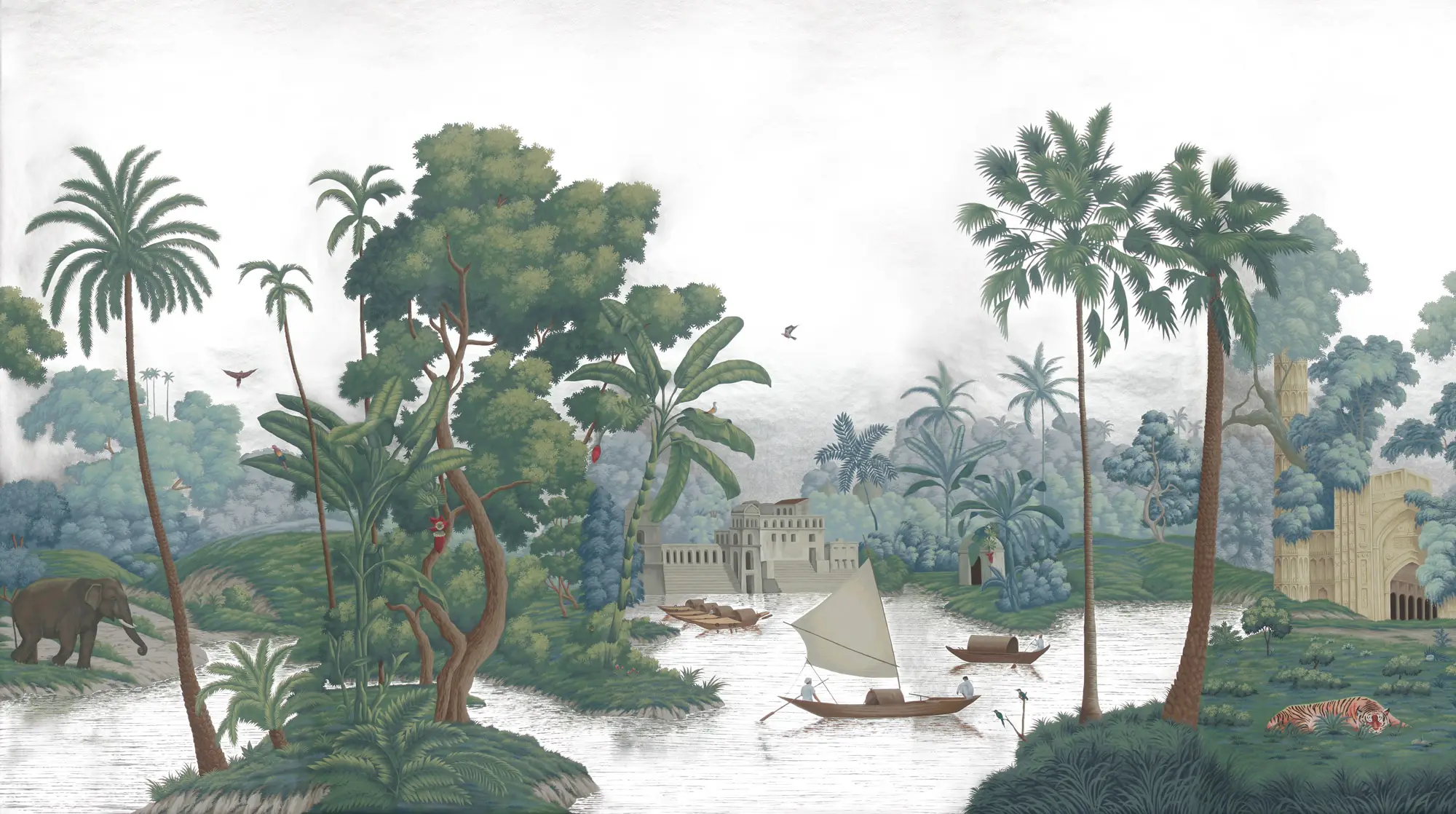 Обои ручная роспись River Scenes of Bengal Kolkata Обои ручная роспись River Scenes of Bengal Kolkata - постер Loft-Concept в Тюмени