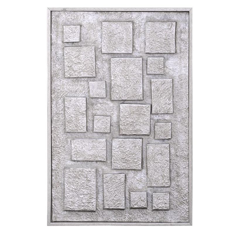 Панно Protruding Squares Серебряный Черный Панно Protruding Squares Серебряный Черный в Тюмени | Loft Concept