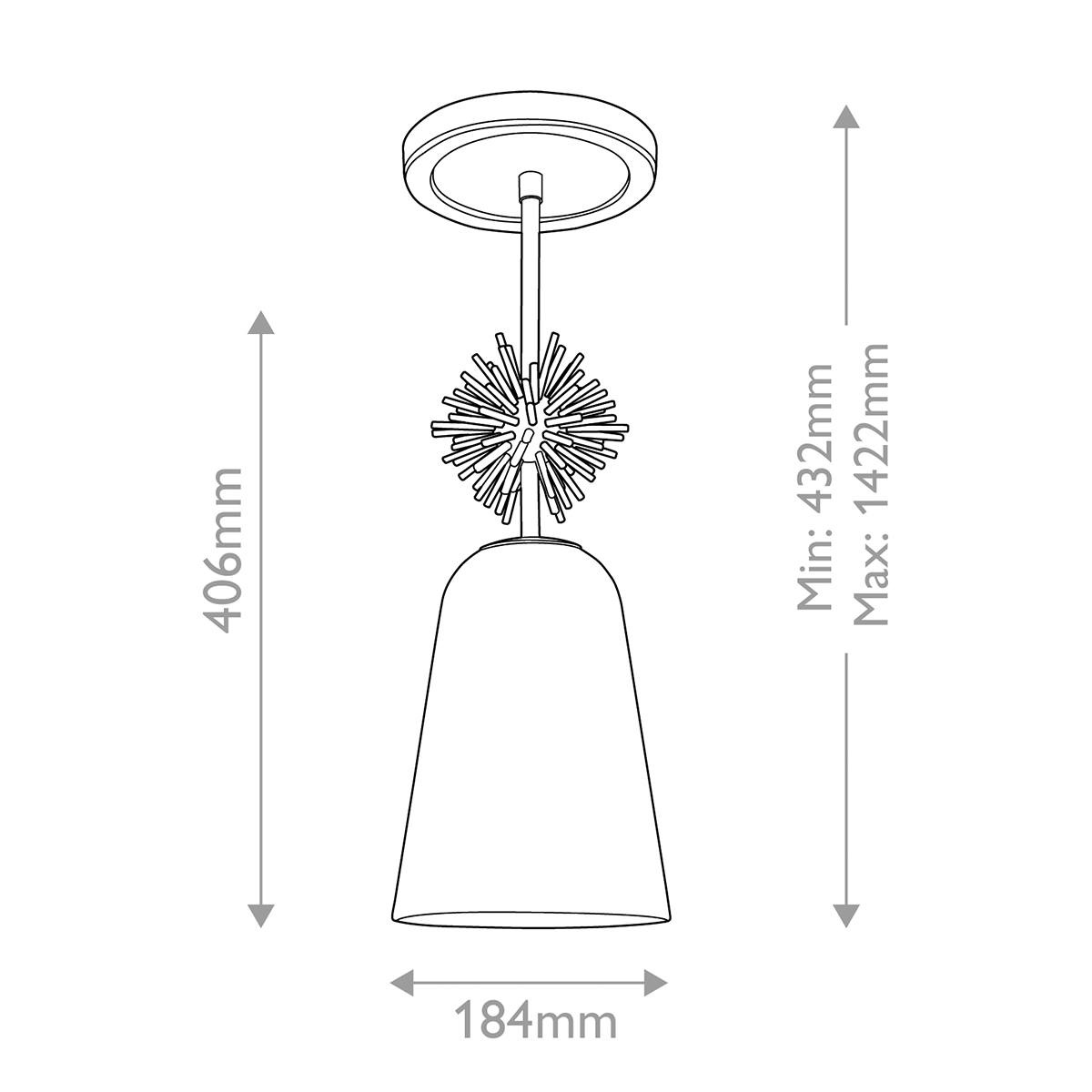 Подвесной светильник золотого цвета с колоколообразным стеклянным плафоном и декоративным элементом Elstead Lighting в Тюмени