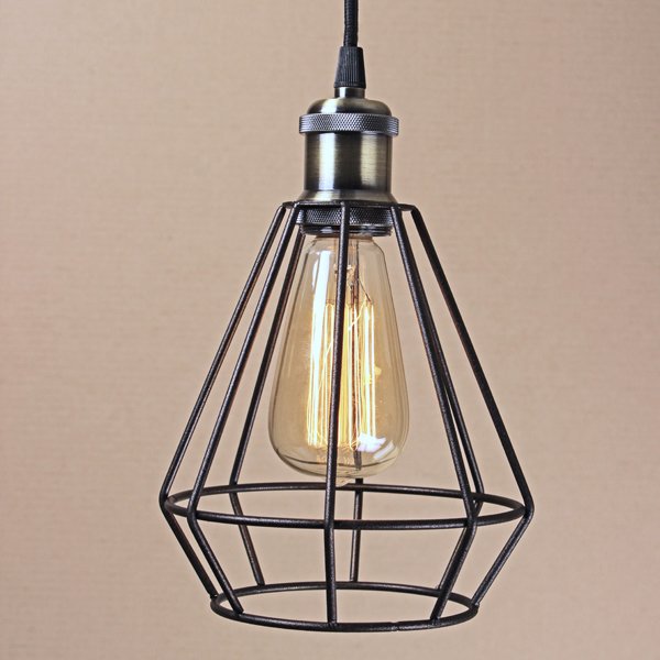 Подвесной светильник Wire Cage Pendant Punch Black Черный Подвесной светильник Wire Cage Pendant Punch Black Черный в Тюмени | Loft Concept