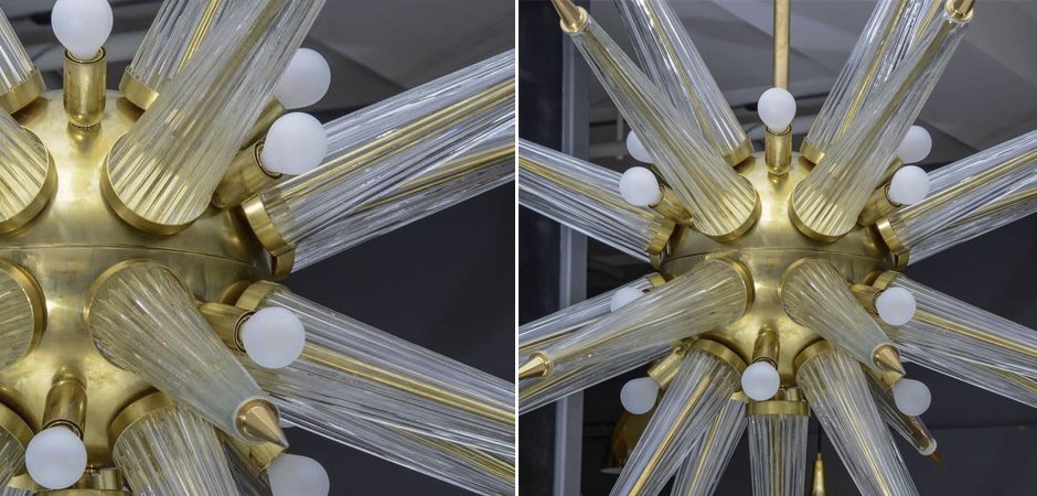 Люстра Brass Sputnik Chandelier with Murano Glass Spikes Люстра Brass Sputnik Chandelier with Murano Glass Spikes - Loft-Concept в Тюмени