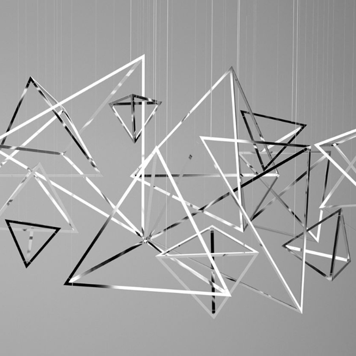 Подвесной светильник Weightless Triangles Хром Глянцевое золото Подвесной светильник Weightless Triangles Хром Глянцевое золото в Тюмени | Loft Concept