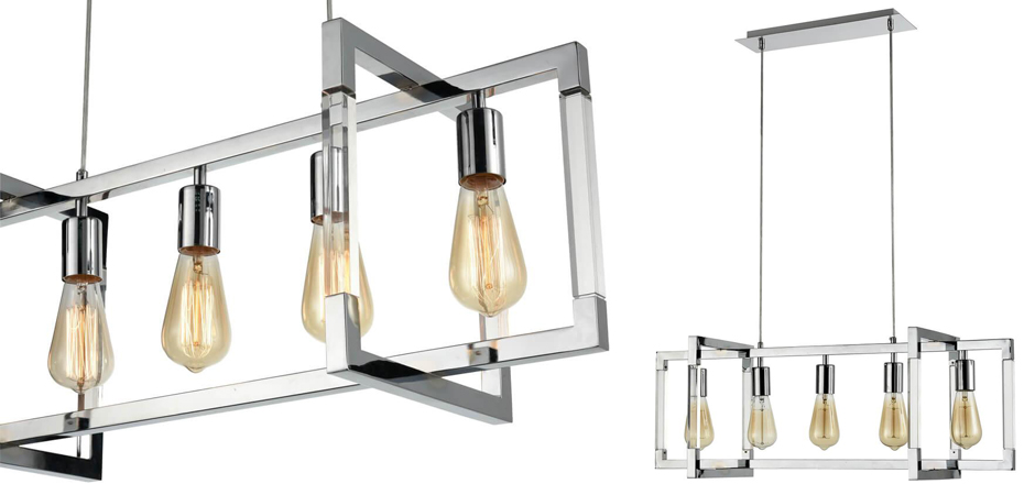 Подвесной светильник Transparent Strips Chromium 5 Подвесной светильник Transparent Strips Chromium 5 - Loft-Concept в Тюмени
