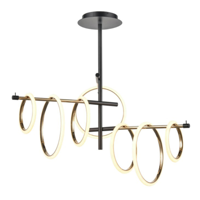 Люстра Jessenia Rings Chandelier 7 Черный Золотой Люстра Jessenia Rings Chandelier 7 Черный Золотой в Тюмени | Loft Concept