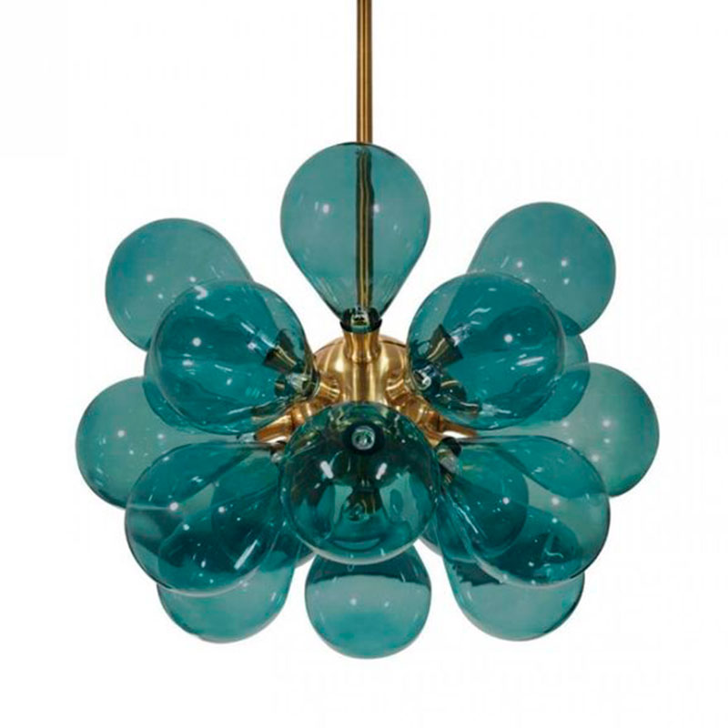 Люстра Simonet Chandelier Blue 55 см Голубой Золотой Люстра Simonet Chandelier Blue 55 см Голубой Золотой в Тюмени | Loft Concept