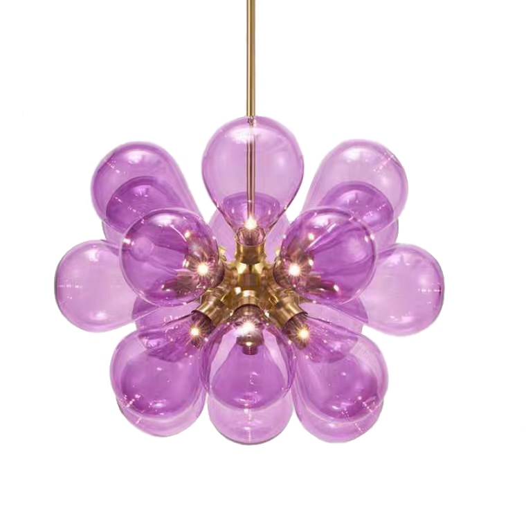 Люстра Simonet Chandelier Лиловый Золотой Люстра Simonet Chandelier Лиловый Золотой в Тюмени | Loft Concept