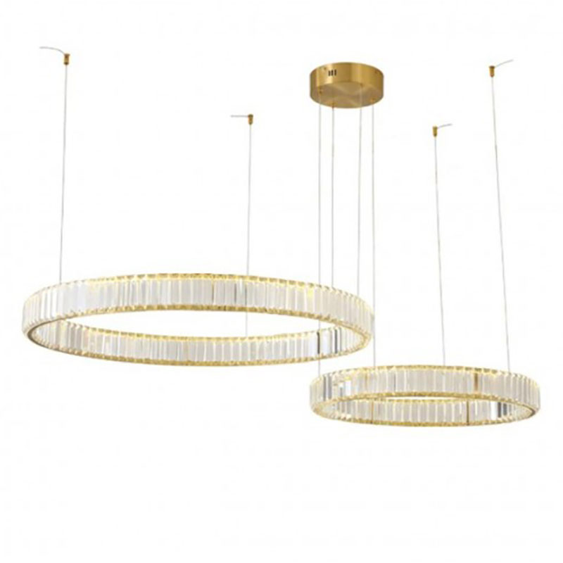 Хрустальная Люстра Crystal Ring Два Кольца 80/60 Золото Золотой в Тюмени | Loft Concept 
