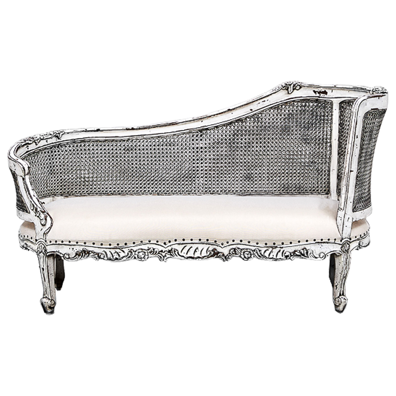 Кушетка Maria Antoinette Side Sofa Белый винтажная патина Белый Кушетка Maria Antoinette Side Sofa Белый винтажная патина Белый в Тюмени | Loft Concept