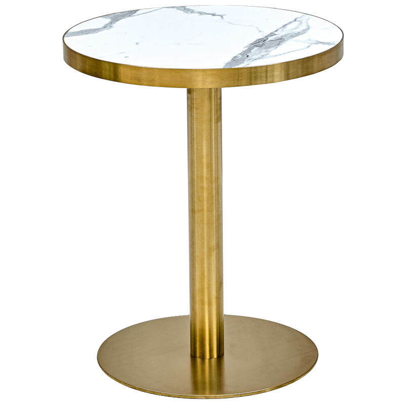 Обеденный стол Sancho Dinner Table Белый Глянцевое золото Обеденный стол Sancho Dinner Table Белый Глянцевое золото в Тюмени | Loft Concept